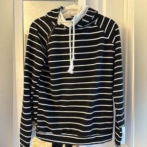 Double hood stripped hoodie